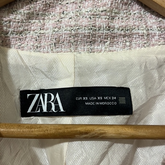 Zara Pink Tweed Blazer - Picture 2 of 5